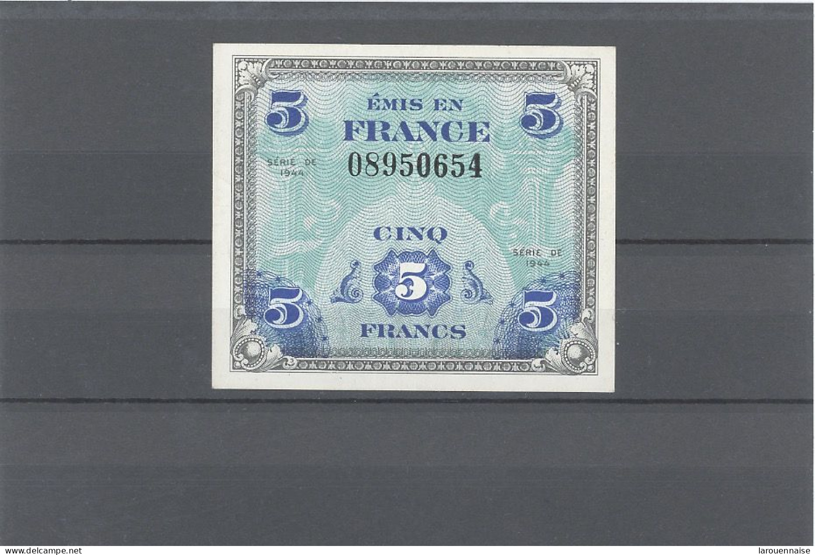 BILLET DU TRÉSOR-5F DRAPEAU -SANS N°SERIE  -VF17 /01- SPL (AU) - 1944 Vlag/Frankrijk