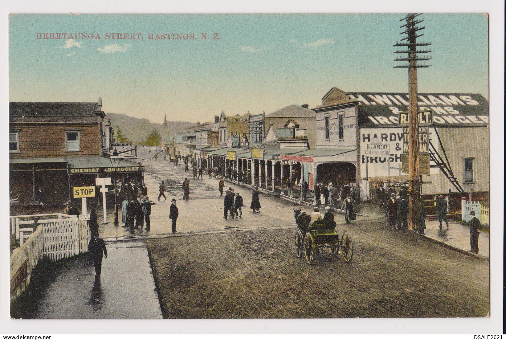 NEW ZEALAND Hastings View Of HERETAUNGA Street Scene, Circa 1900 Litho Postcard 'Pratt Series" No.802 (53788) - Nouvelle-Zélande