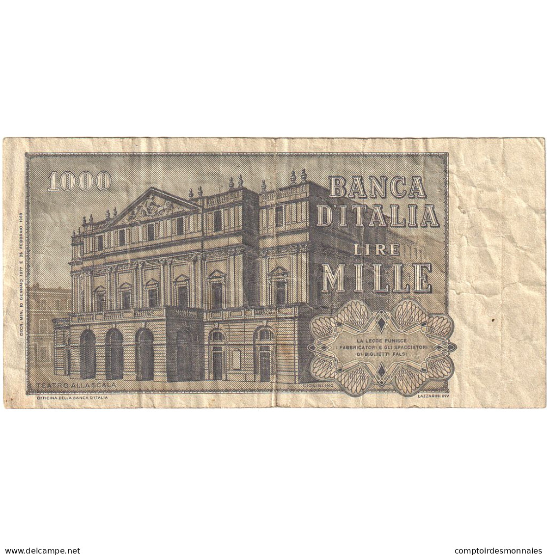 Italie, 1000 Lire, 1969-02-26, KM:101a, TB - 1000 Lire