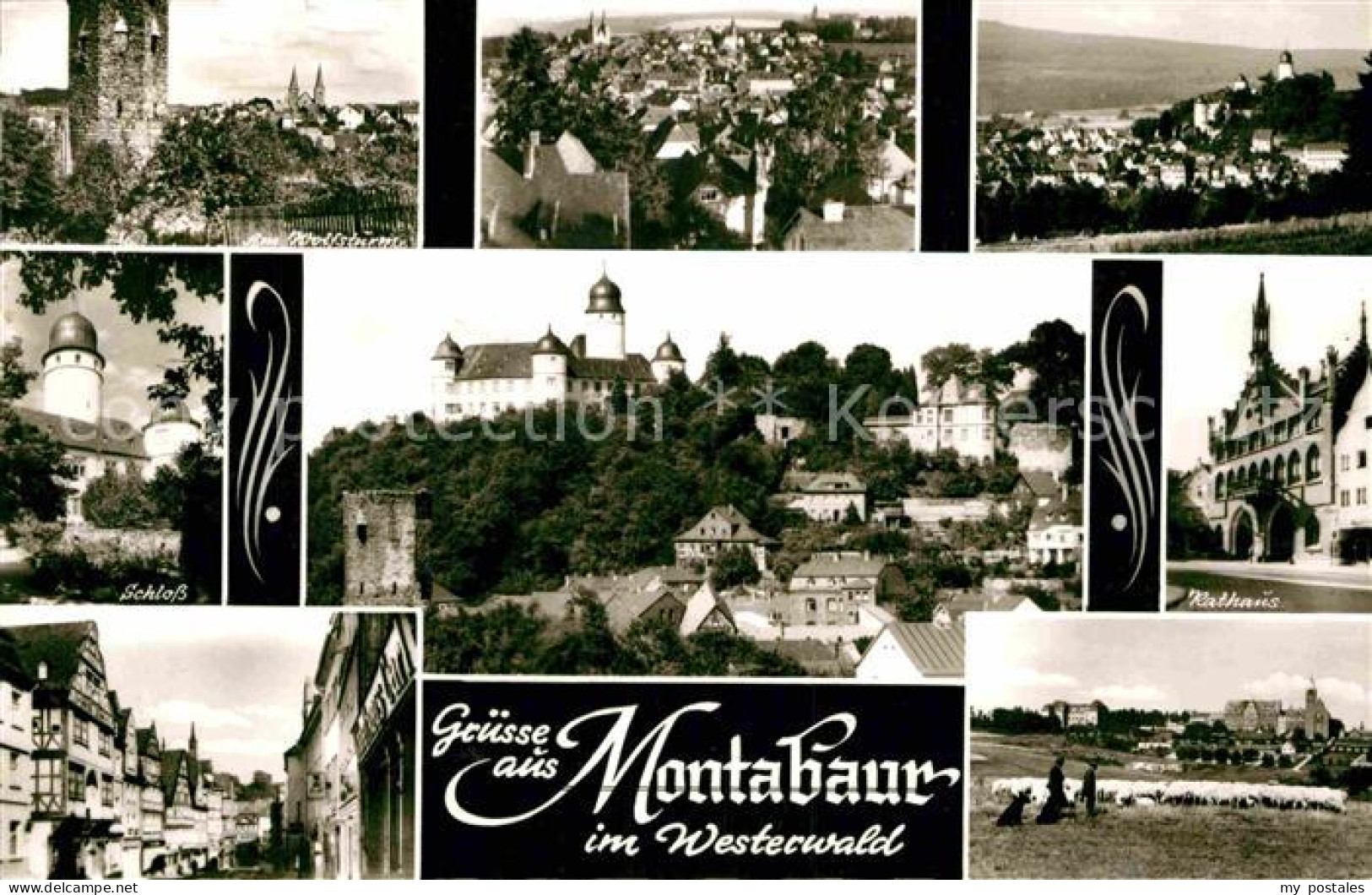 72822657 Montabaur Westerwald Wolfsturm Schloss Altstadt Rathaus Schafherde Mont - Montabaur