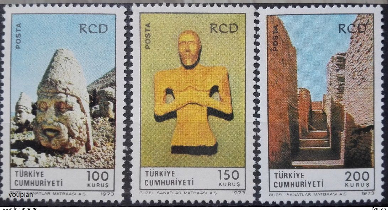 Türkiye 1973, RCD - Archaeological Sites In Türkiye, Iran And Pakistan, MNH Stamps Set - Ungebraucht