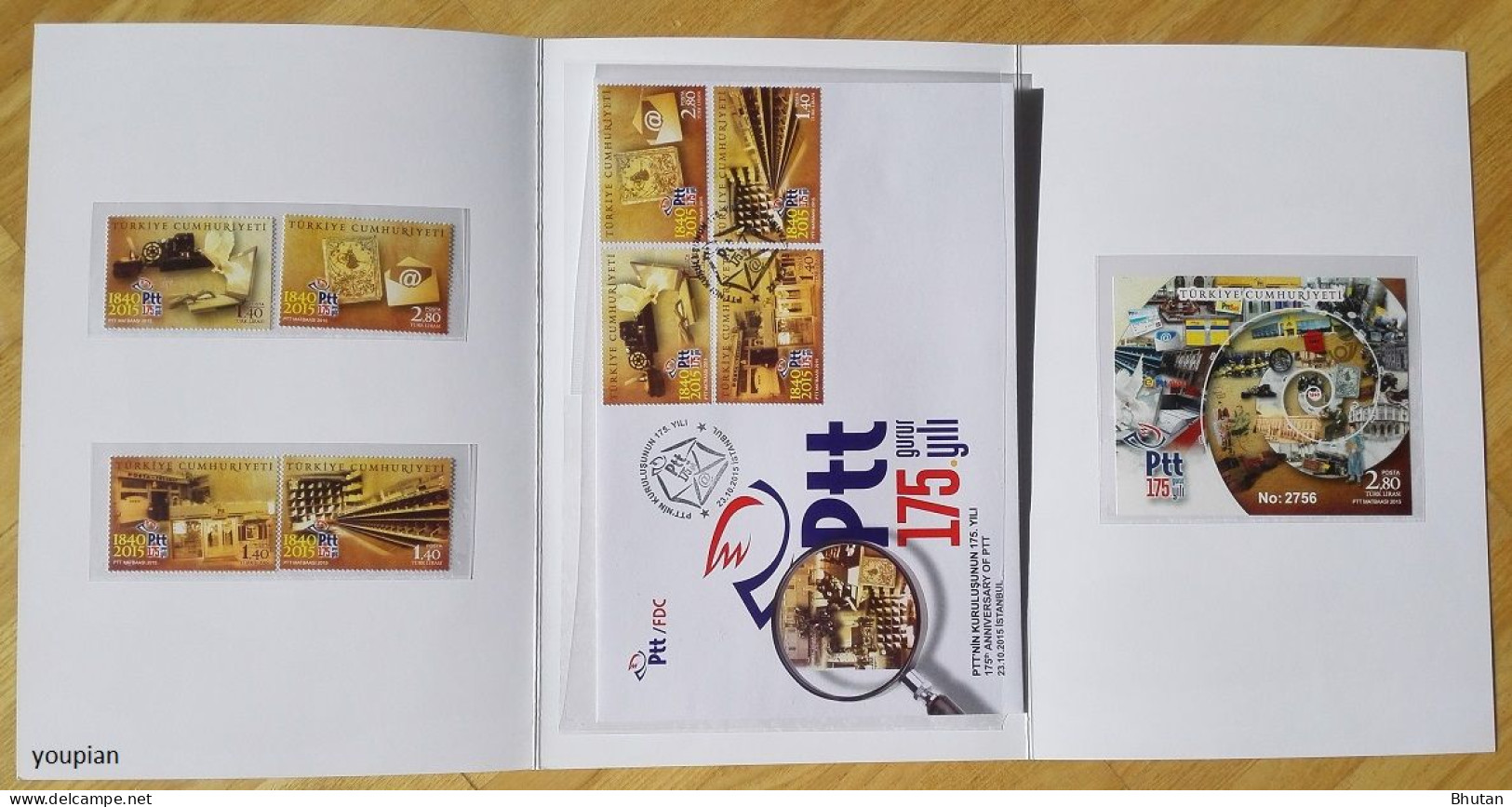 Türkiye 2015, 175th Anniversary Of PTT, MNH Unusual S/S, Stamps Set And FDC - Portfolio - Ongebruikt