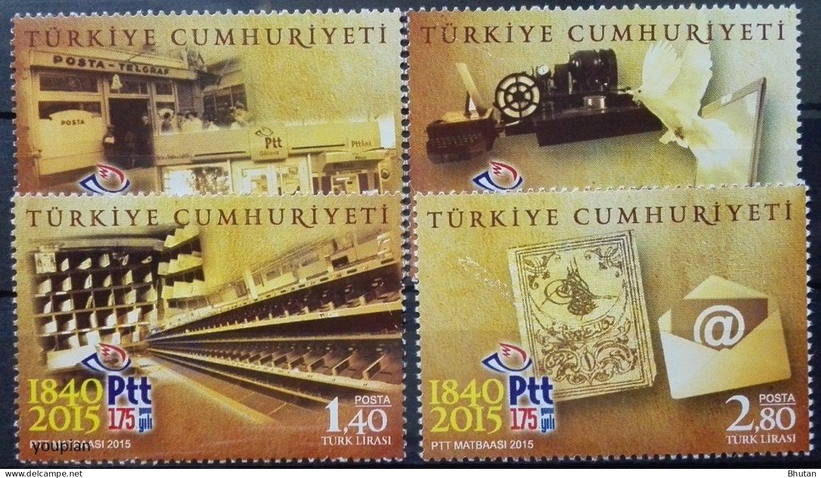 Türkiye 2015, 175th Anniversary Of PTT, MNH Unusual S/S, Stamps Set And FDC - Portfolio - Unused Stamps