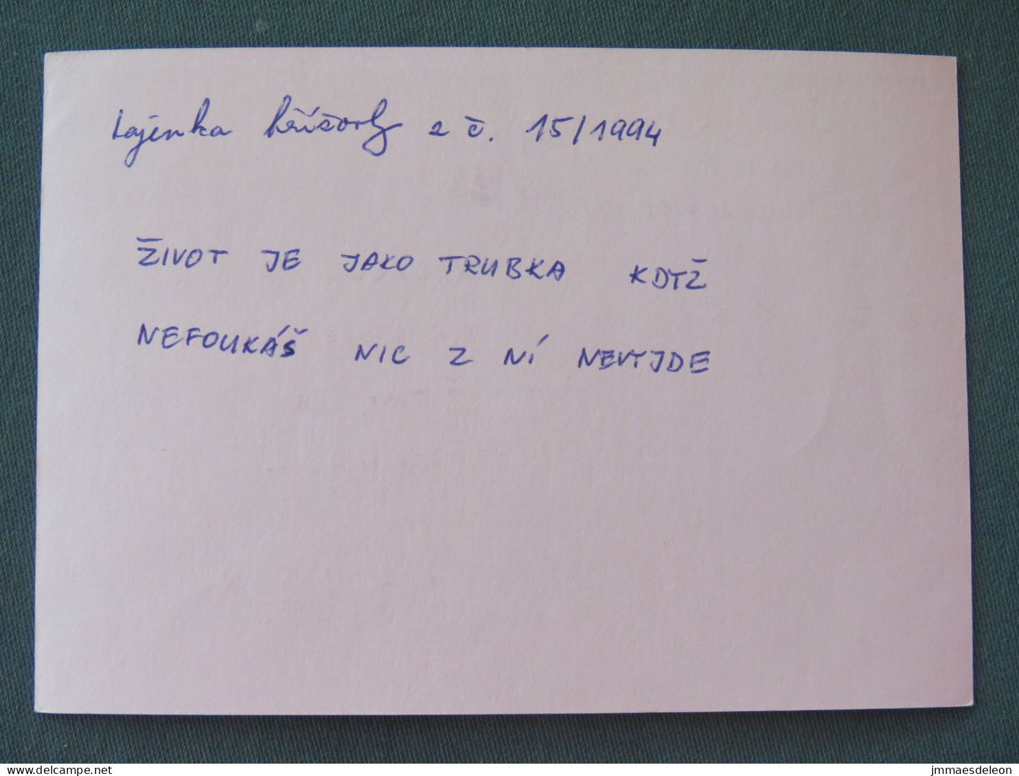 Czech Republic 1994 Stationery Postcard Hora Rip Mountain Sent Locally From Ceske Budejovoce - Budweiser Beer Slogan - Briefe U. Dokumente