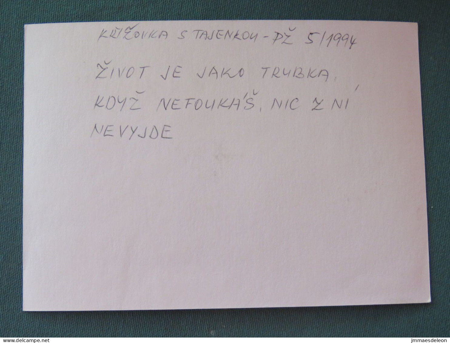 Czech Republic 1994 Stationery Postcard Hora Rip Mountain Sent Locally From Prague, Bank Slogan - Lettres & Documents