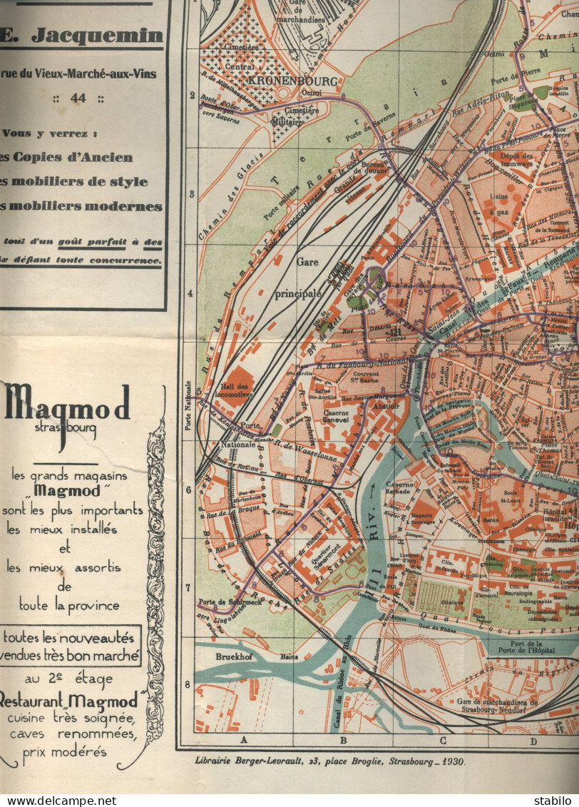 STRASBOURG (BAS-RHIN) - GUIDE ILLUSTRE DE 1930 - CARTE ET PUBLICITES - Alsace