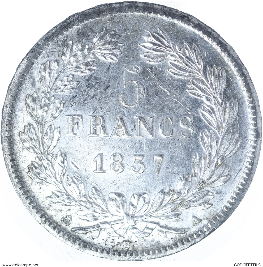 Louis-Philippe-5 Francs 1837 Paris - 5 Francs