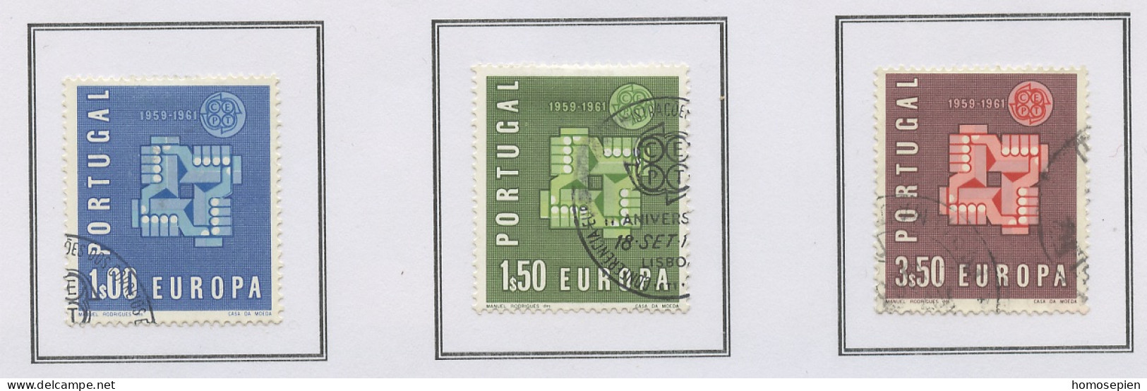 Europa CEPT 1961 Portugal Y&T N°888 à 890 - Michel N°907 à 909 (o) - 1961
