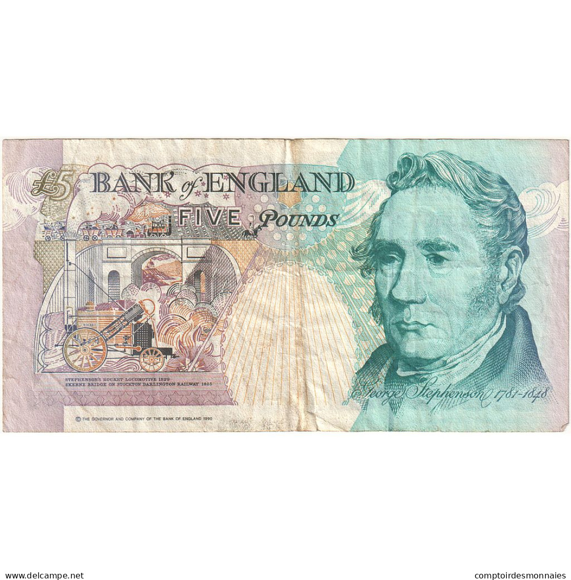 Billet, Grande-Bretagne, 5 Pounds, 1990, UNdated (1990), KM:382b, TTB - 5 Pounds
