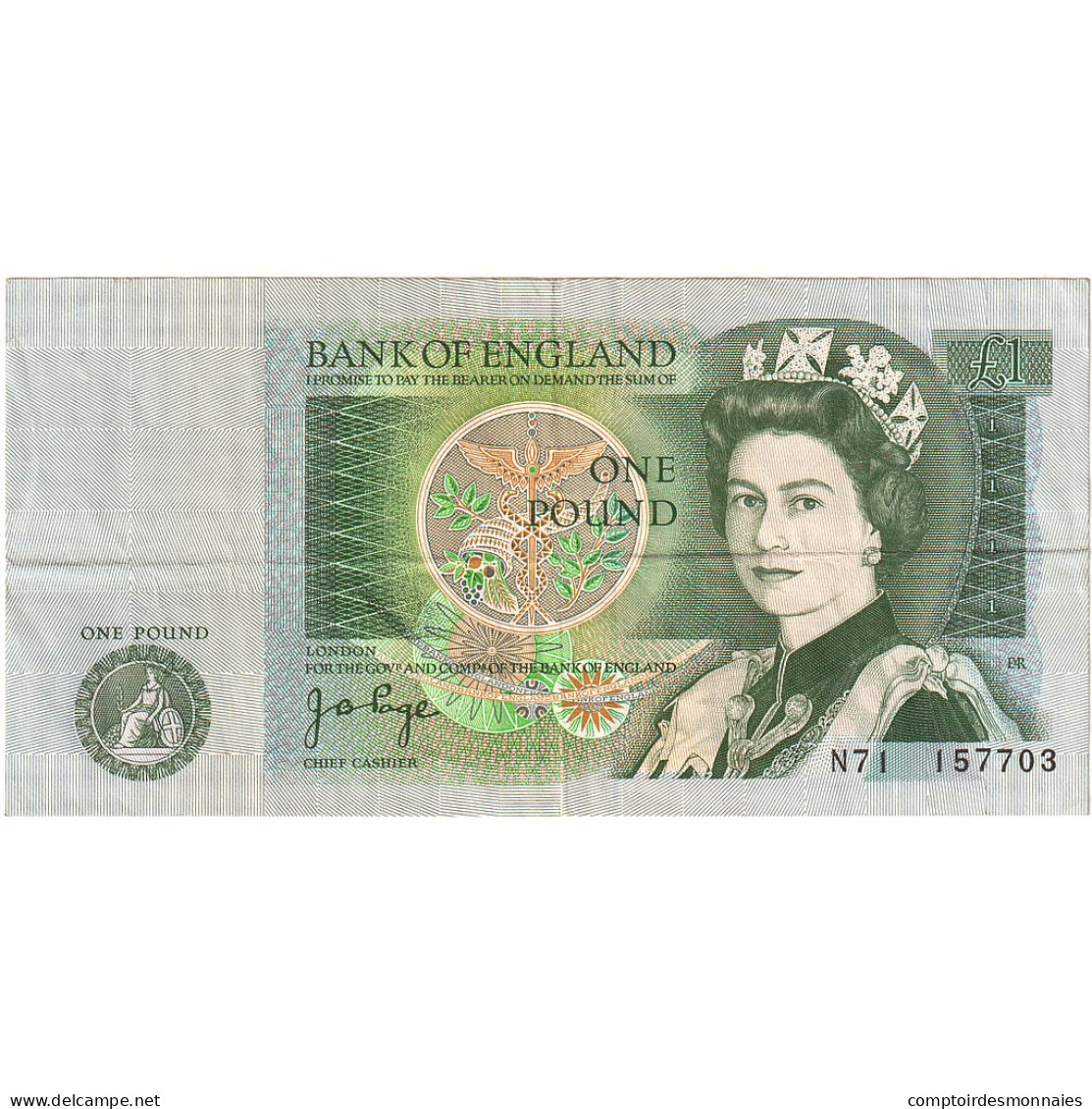 Billet, Grande-Bretagne, 1 Pound, Undated (1978-81), KM:377a, TTB+ - 1 Pound