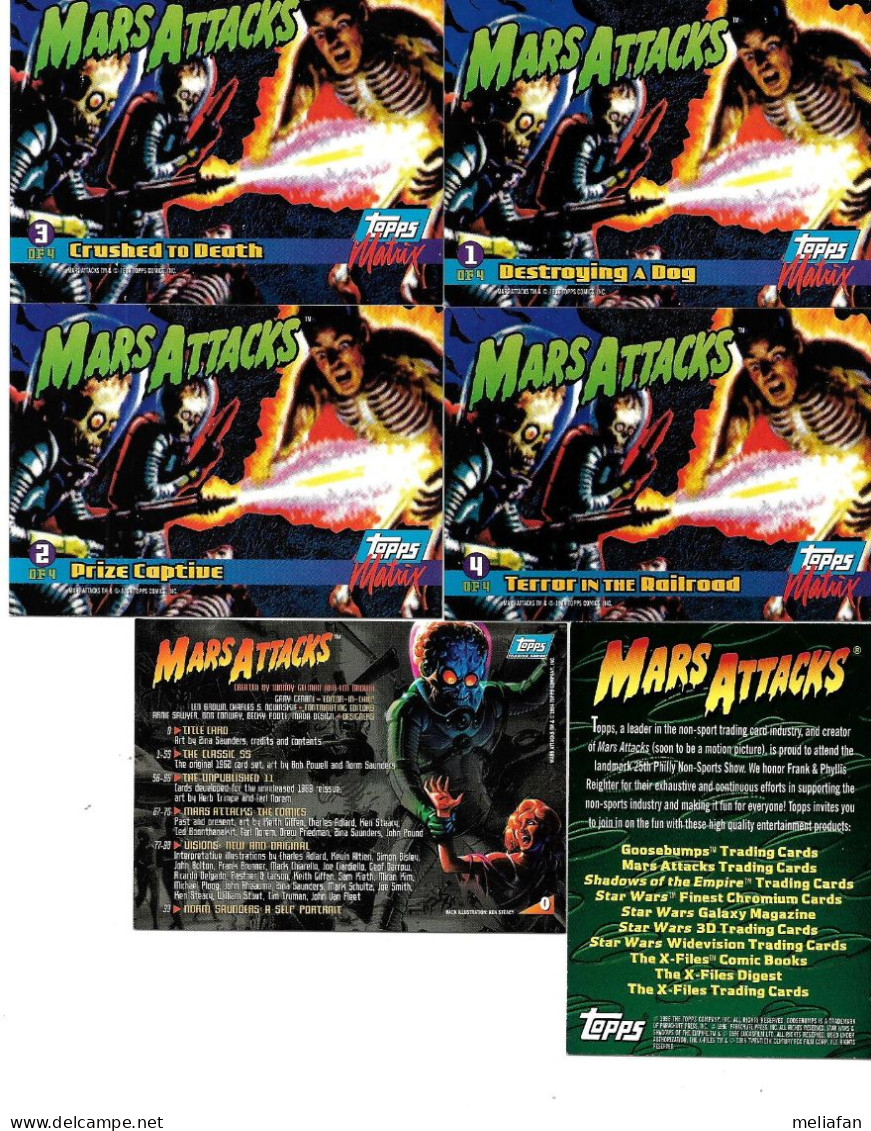 BE71 - 6 DIVERSES CARTES PROMO - MARS ATTACK - Other & Unclassified