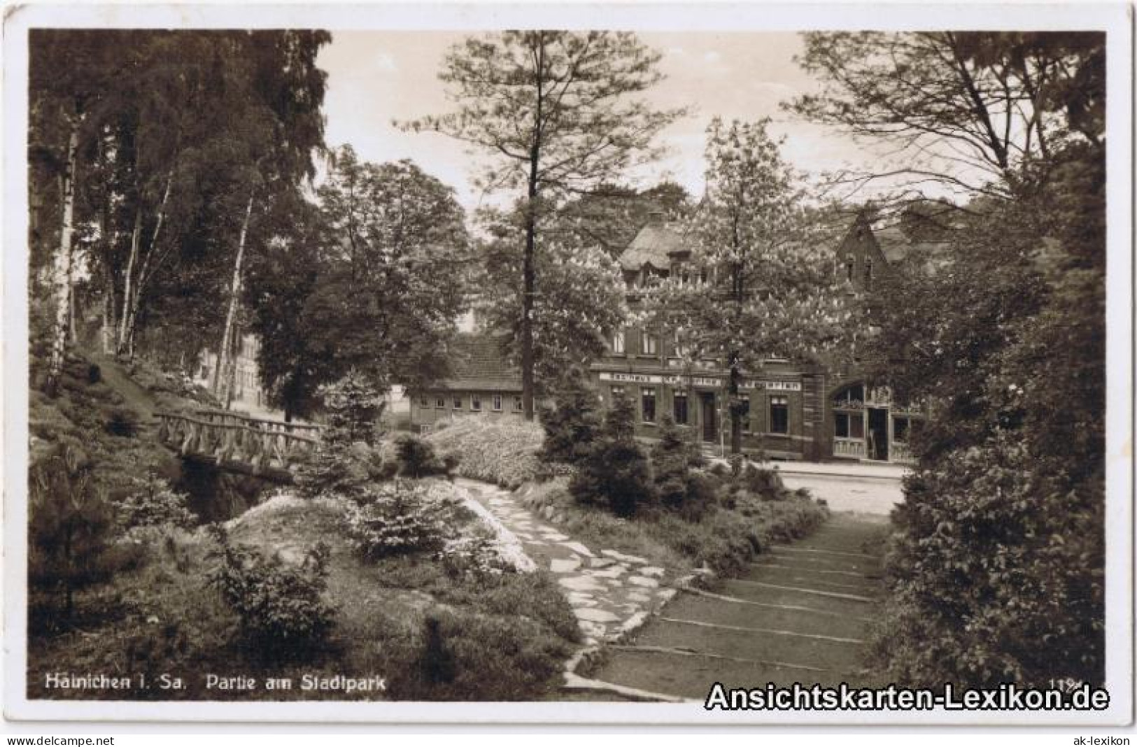 Hainichen Partie Im Stadtpark - Blick Auf Gasthaus Kronprinz 1935 - Hainichen