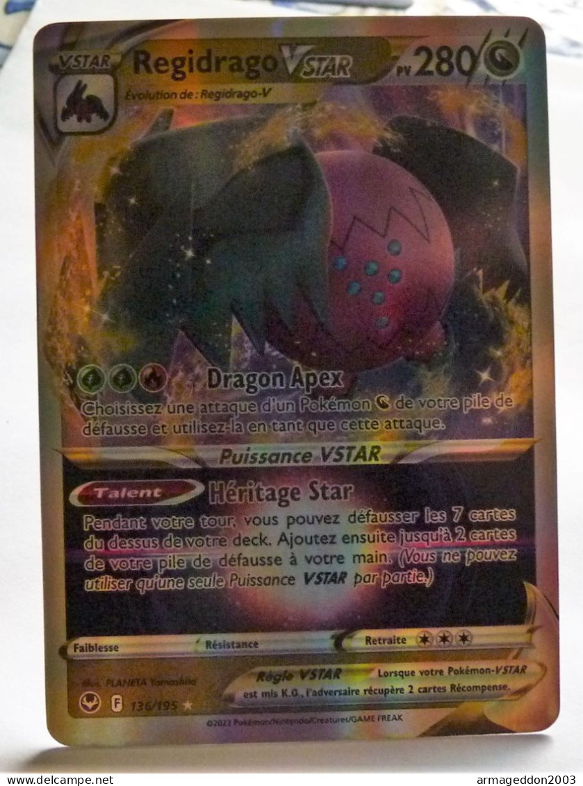 Carte Pokémon France REGIDRAGO 136/195 Vstar FA Epée Et Bouclier - NEUF - Épée & Bouclier