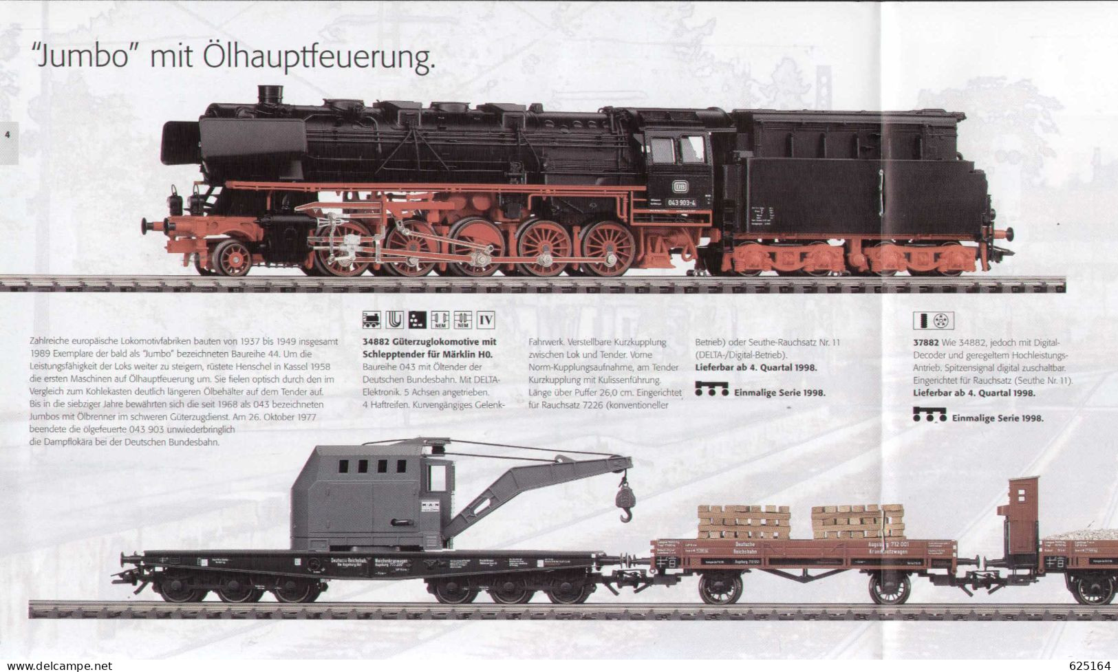 Catalogue MÄRKLIN  1998. 04 Exclusiv DA Einmaligen Serien 1998 - Deutsch