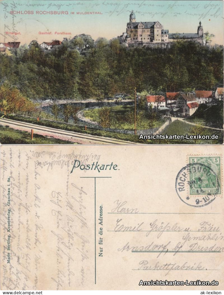 Ansichtskarte Rochsburg-Lunzenau Blick Auf Die Rochsburg Mit Bahnstrecke 1911  - Lunzenau