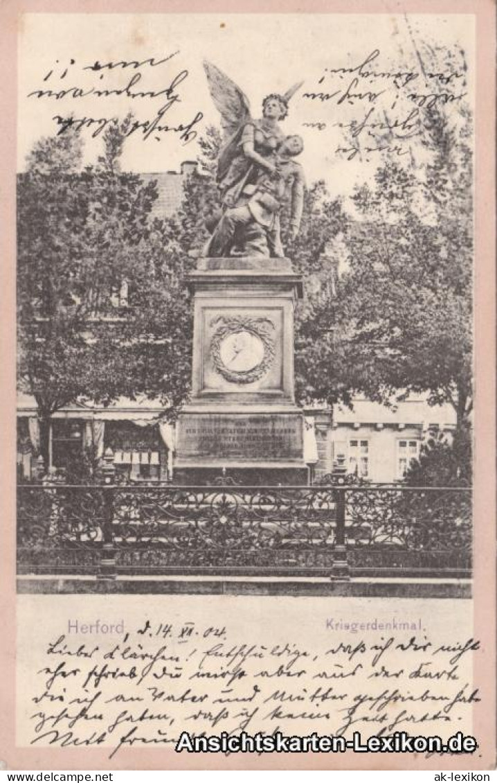 Ansichtskarte Herford Kriegerdenkmal 1904  - Herford