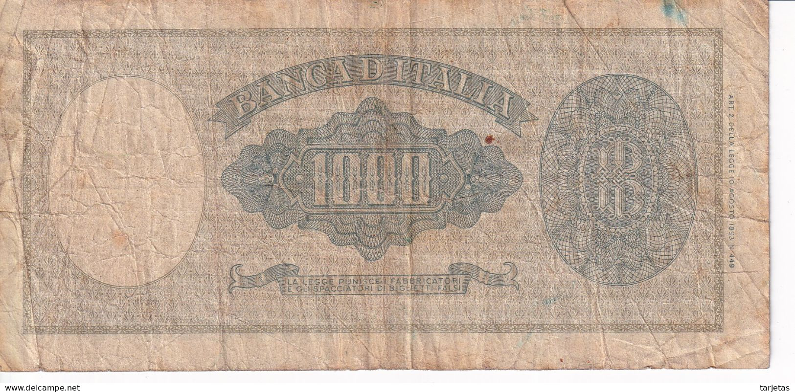 BILLETE DE ITALIA DE 1000 LIRE DEL 15 DE SETTEMBRE DE 1959  (BANKNOTE) - 1000 Liras