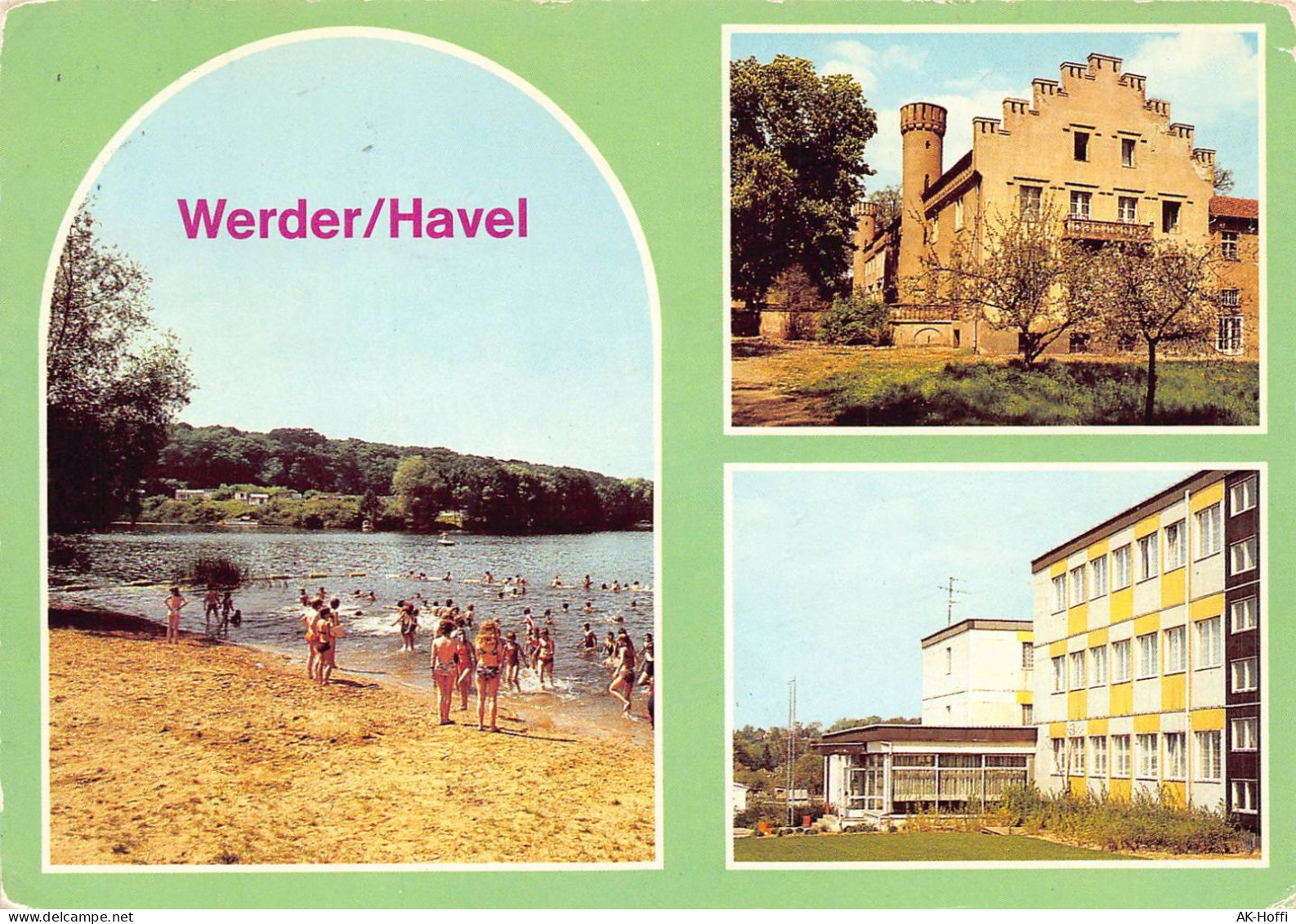 Werder / Havel - Badestelle Pionierlager Tschoibalsan, Glindower See,  Schloss Petzow Gl1983 (1883) - Werder