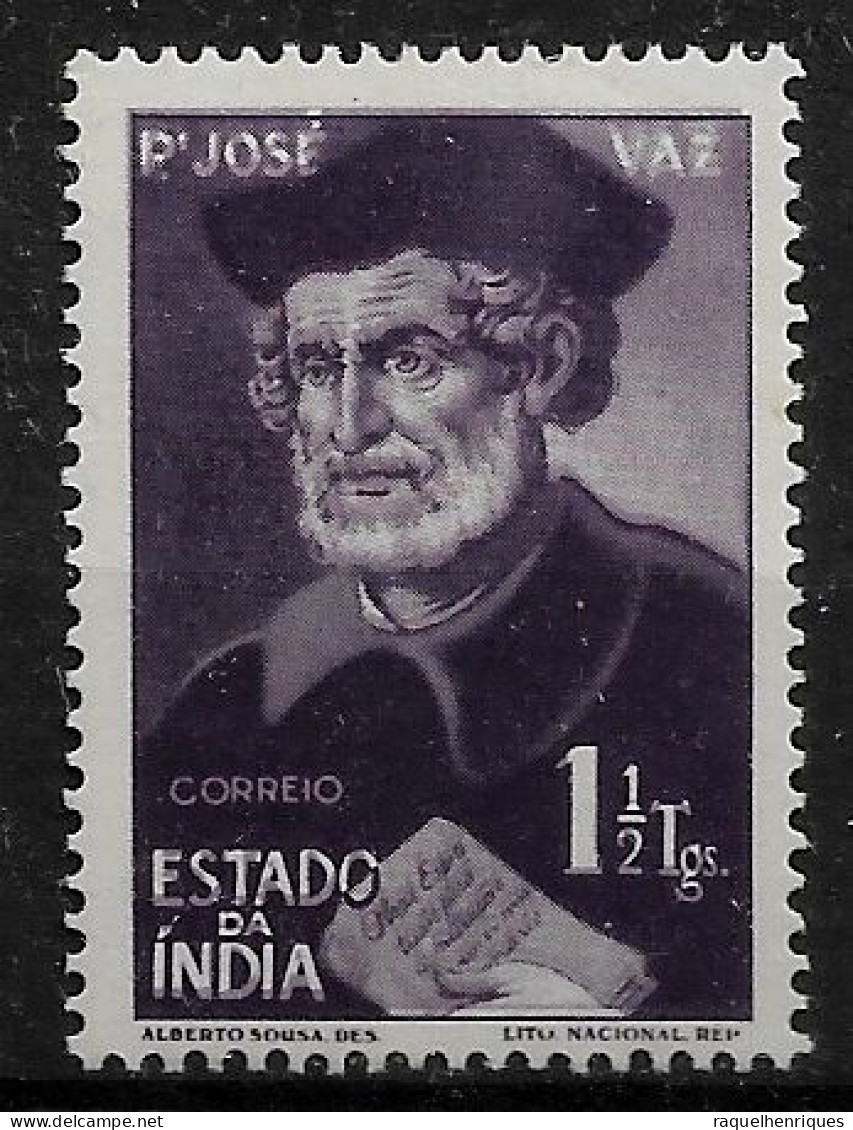 PORTUGUESE INDIA 1948 Personalities ERROR COLOUR DISPLACED MH NG (NP#72-P12-L6) - Portugiesisch-Indien