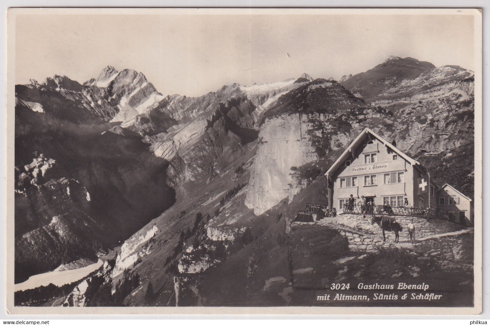 Gasthaus Ebenalp Mit Altmann, Säntis Und Schäfler - Gelaufen 1937 Ab Wasserauen - Mit Gasthausstempel - Schwende