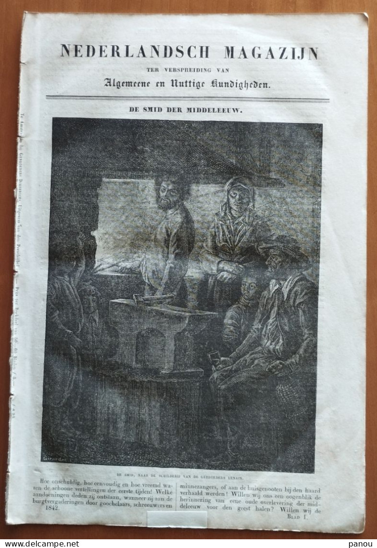 NEDERLANDSCH MAGAZIJN 1842. De Smid, The Blacksmith. Hond Dog Chien - Other & Unclassified