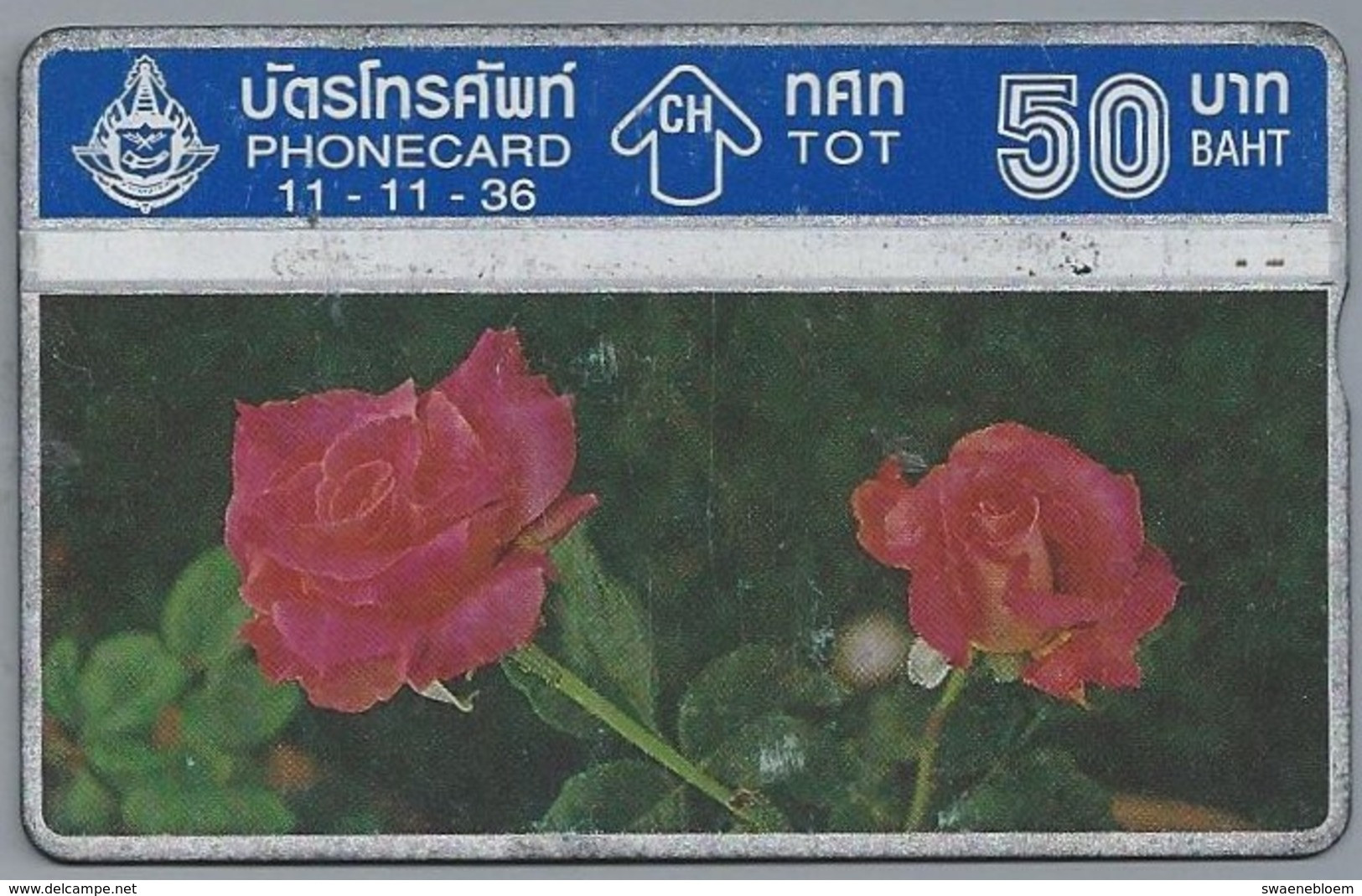 TH.- THAILAND. Phonecard. - 11-11-36 -. Rozen. 50 BATH. 2 Scans - Thailand