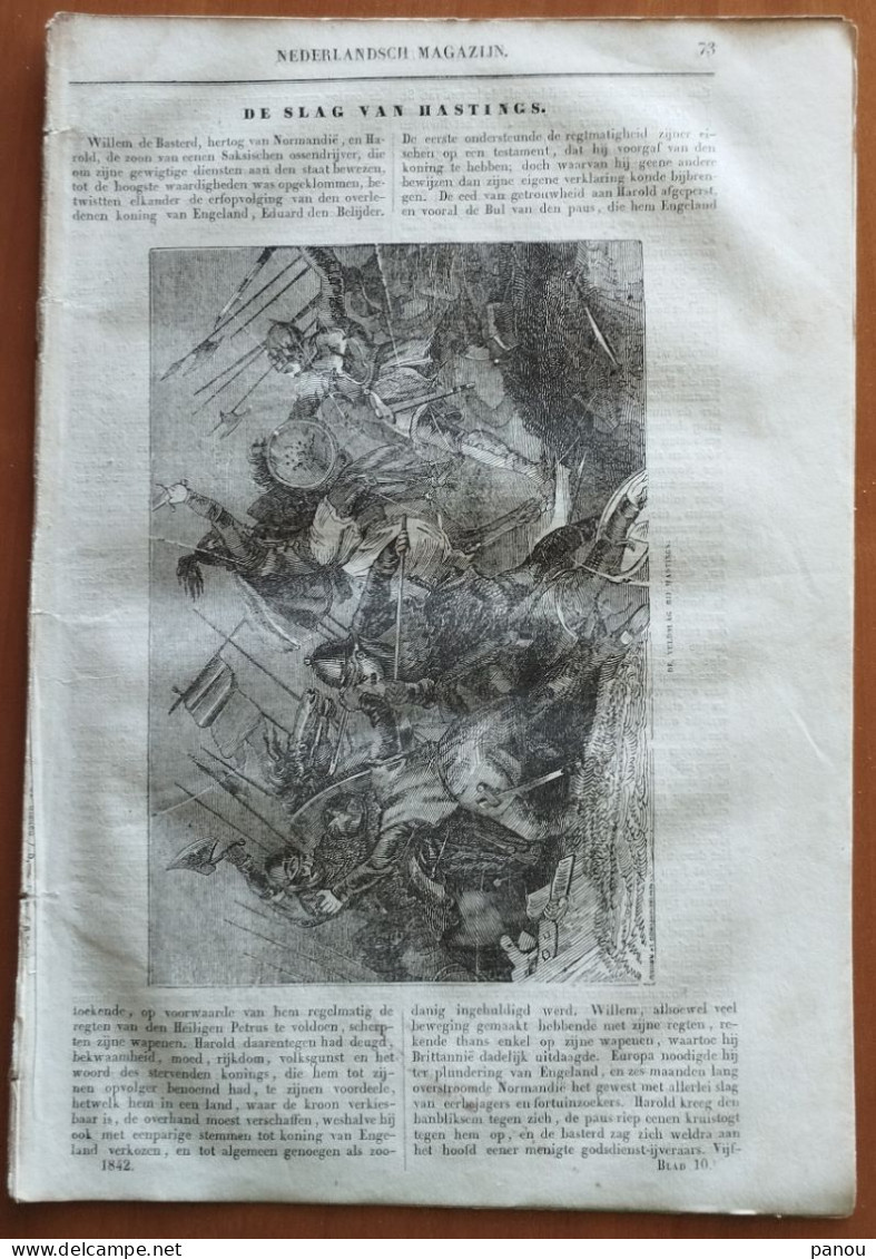 NEDERLANDSCH MAGAZIJN 1842. DE SLAG VAN HASTINGS, Battle Of Hastings, Bataille D'Hastings. MALTA - Sonstige & Ohne Zuordnung