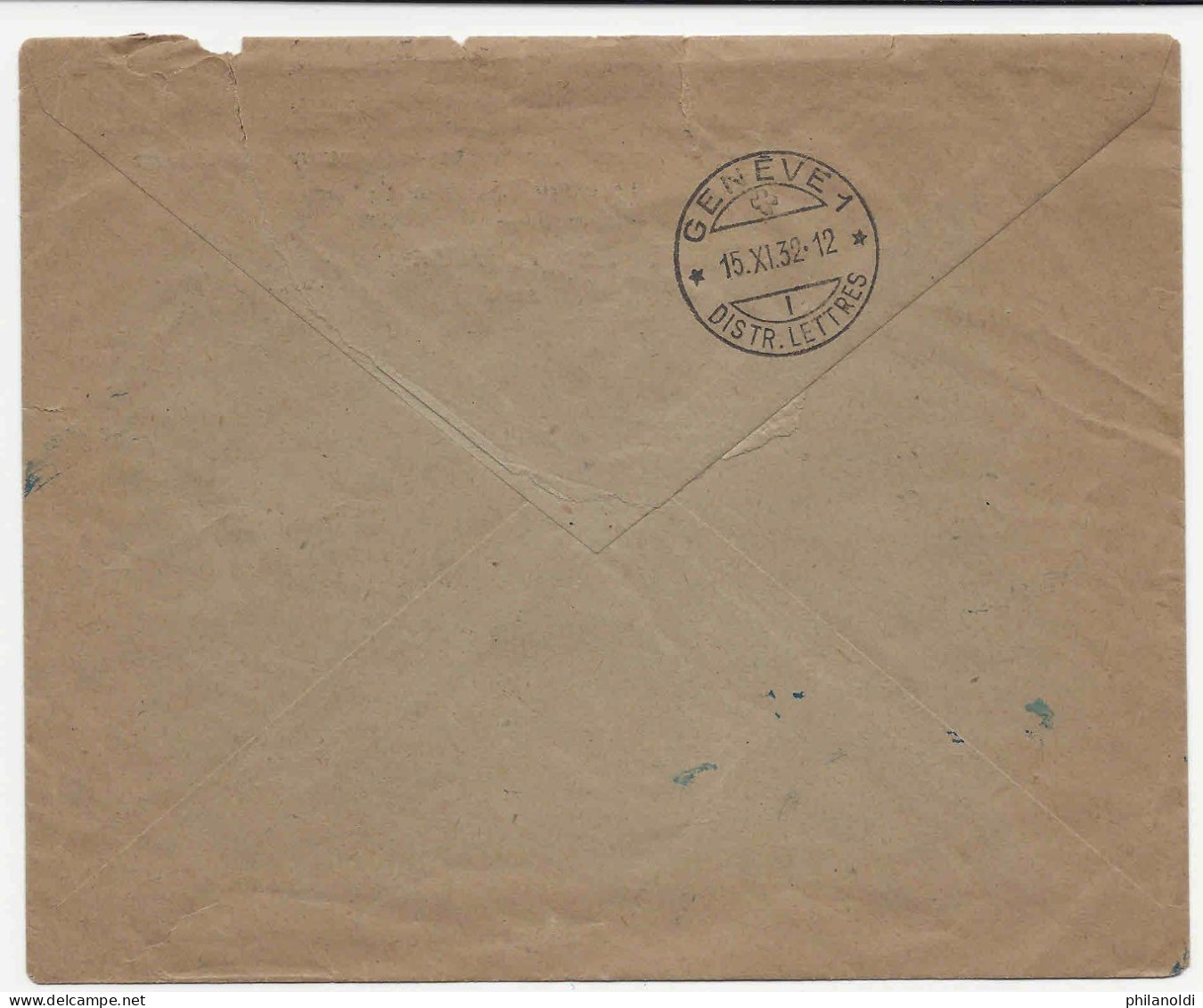 1932 Lettre Recommandée SOCIETE GENERALE, Semeuse 2 Fr + 2 X 75 C Perforés SG TOULON Pour Genève Suisse, Perfin - Lettres & Documents