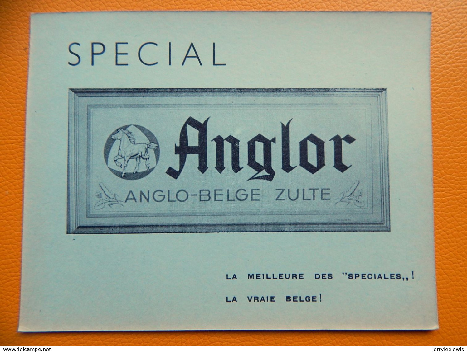 ZULTE -  Publiciteitkaart Voor Special Bier ANGLOR  (15. X 12 Cm) - Zulte