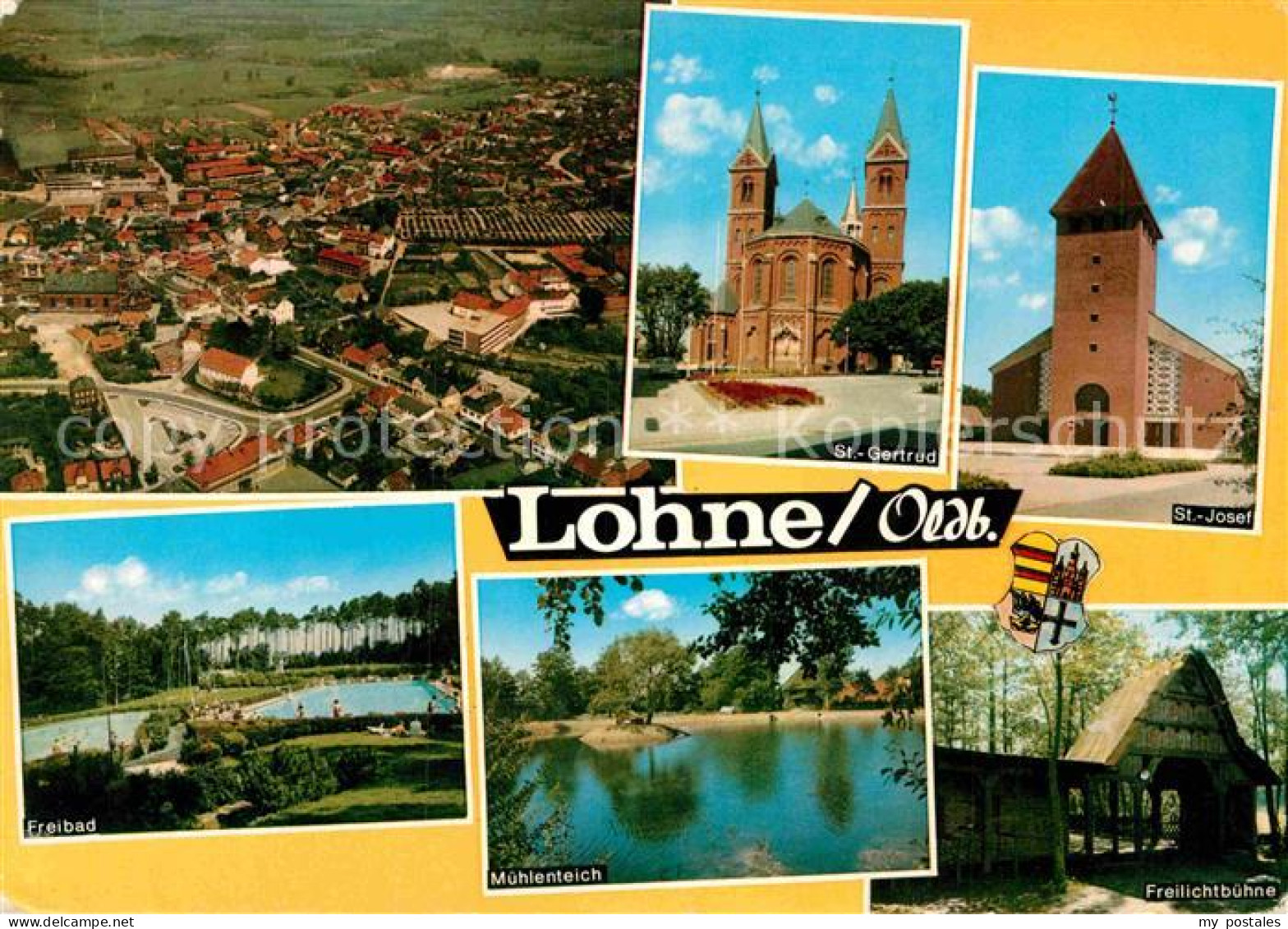 72910894 Lohne Kirchen Freilichtbuehne Muehlenteich Freibad Fliegeraufnahme Lohn - Lohne