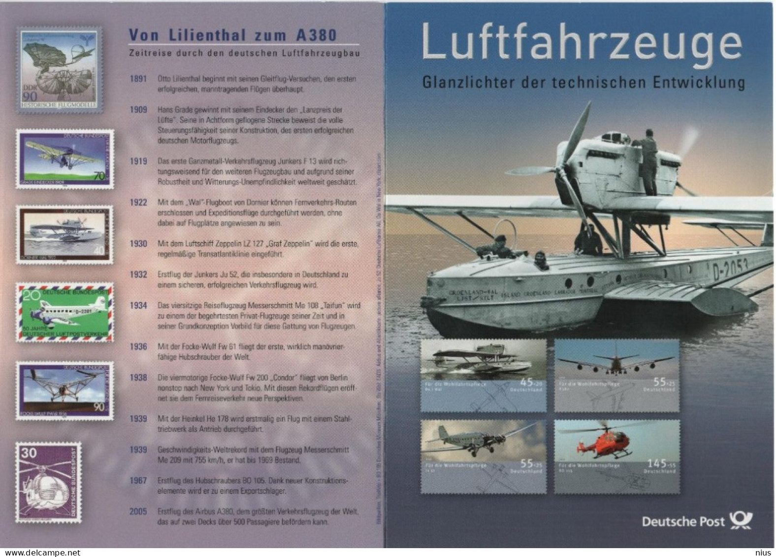 Germany Deutschland 2008 Für Die Wohlfahrtspflege, Luftfahrzeuge, Flugzeug Plane Avialion Helicopter, Canceled In Berlin - 2001-2010