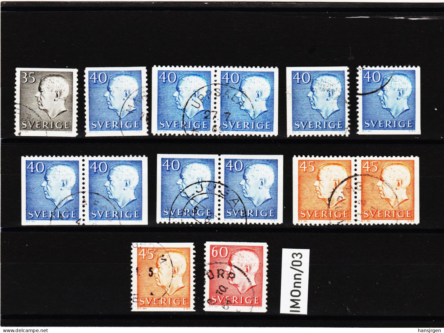 IMOnn/03 SCHWEDEN 1964 Michl 521/24  4 PAARE Katalogpreis 22,00 € Gestempelt  ZÄHNUNG Und STEMPEL SIEHE ABBILDUNG - Gebraucht