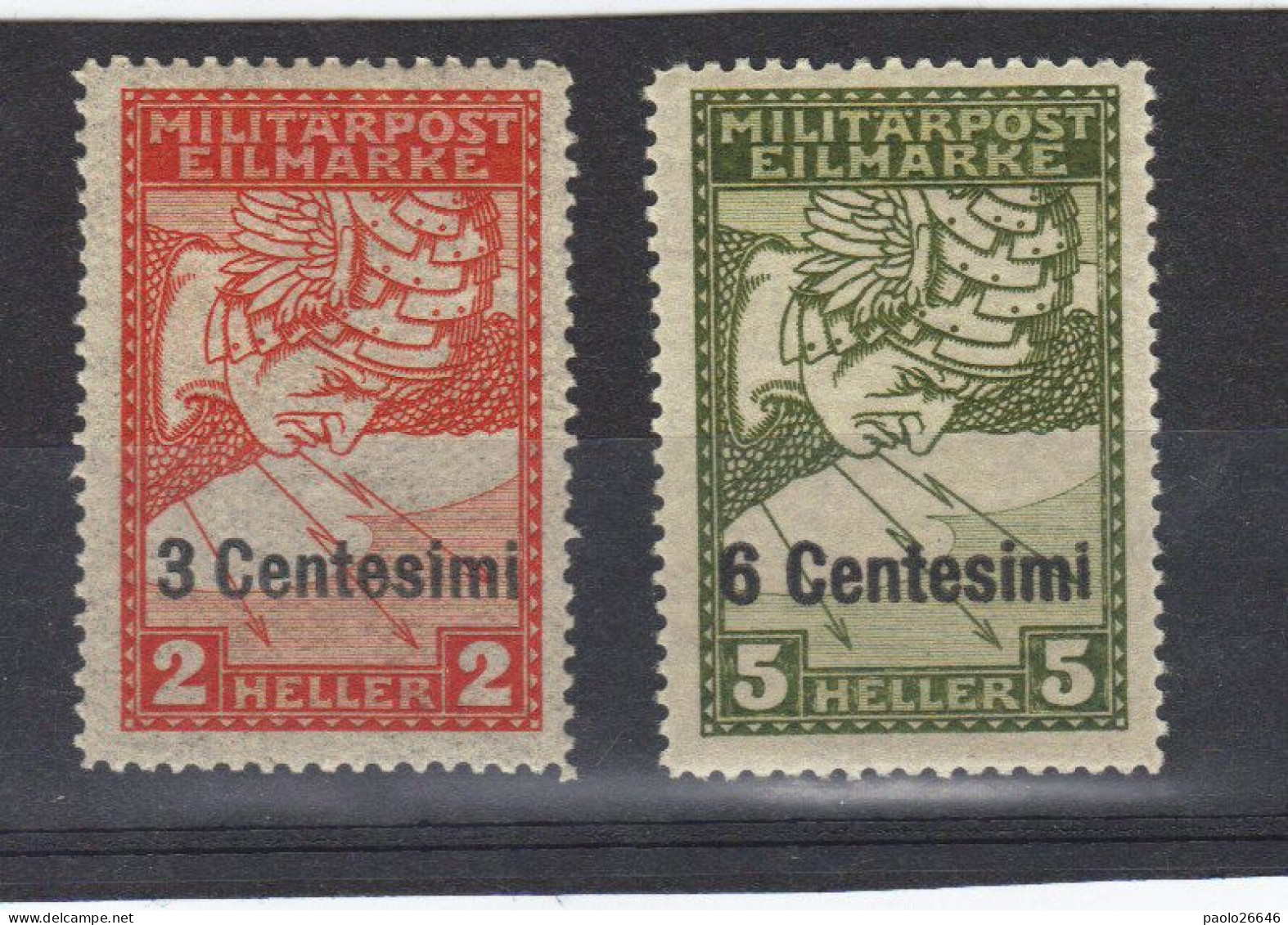 1918 Occupazione Austriaca Espressi N°1/2 Carta Gialla, Nuovi MNH Gomma Integra - Occ. Autrichienne