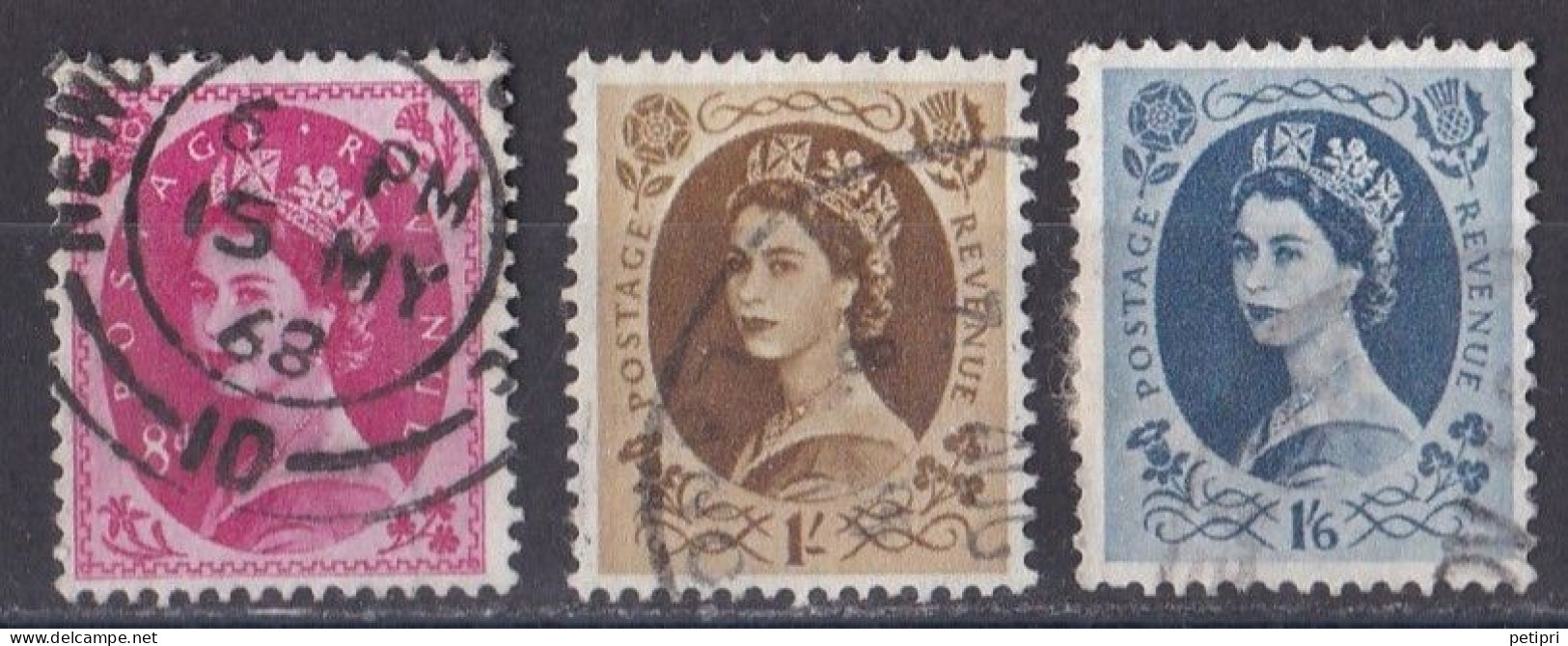 Grande Bretagne - 1952 - 1971 -  Elisabeth II -  Y&T N °  272   276   278  Oblitérés - Gebraucht