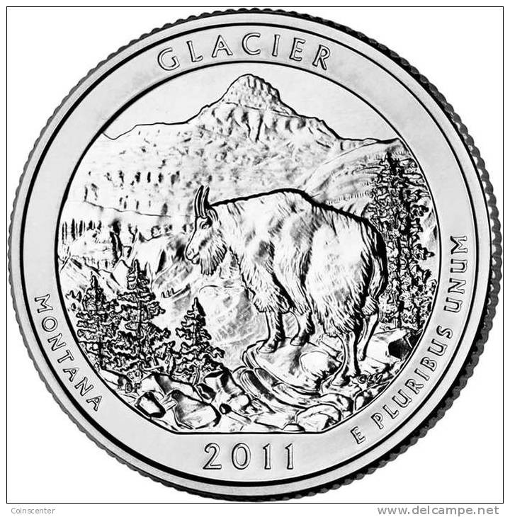 USA QUARTER (1/4 Dollar) 2011 D Mint "GLACIER" UNC - 2010-...: National Parks