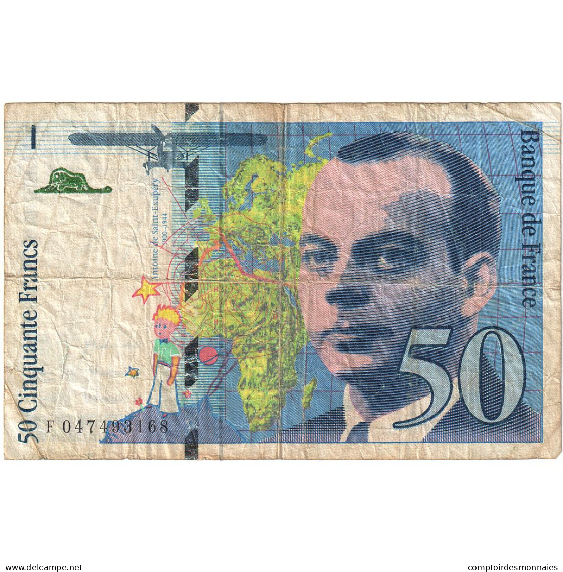 France, 50 Francs, St Exupéry, 1999, F047493168, TB, Fayette:73.5, KM:157Ad - 50 F 1992-1999 ''St Exupéry''