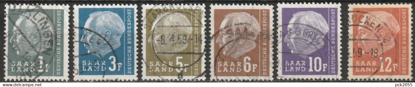 Saarland 1958 MiNr.409 - 414   O Gestempelt  Bundespräsident Theodor Heuss ( EK206/3 ) - Used Stamps