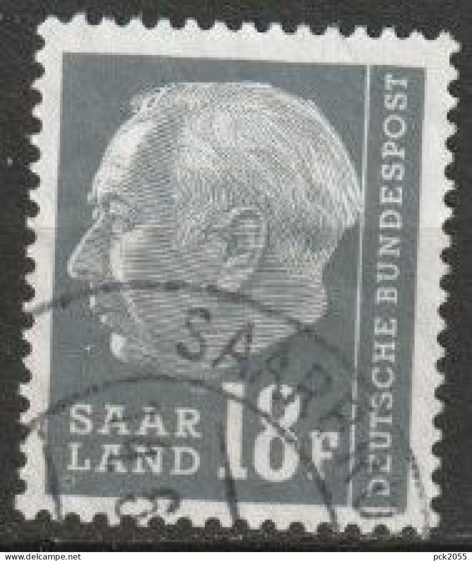 Saarland 1958 MiNr.416  O Gestempelt  Bundespräsident Theodor Heuss ( A1484 ) - Gebruikt