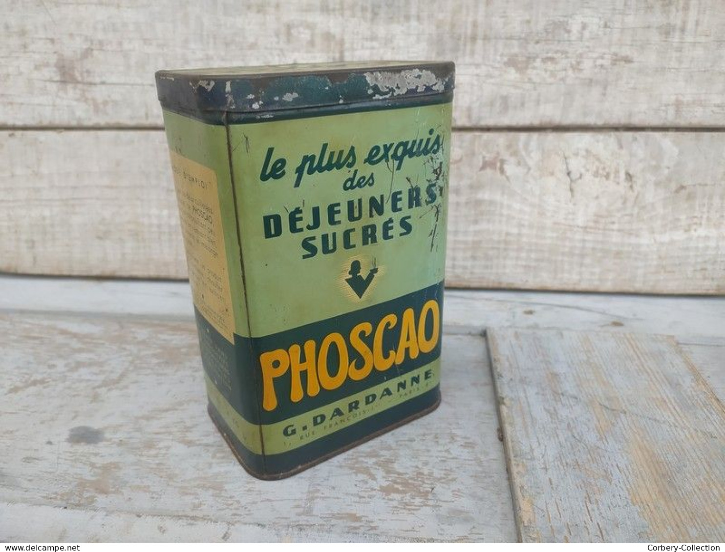 Ancienne Boite Tôle Publicitaire Phoscao - Boxes