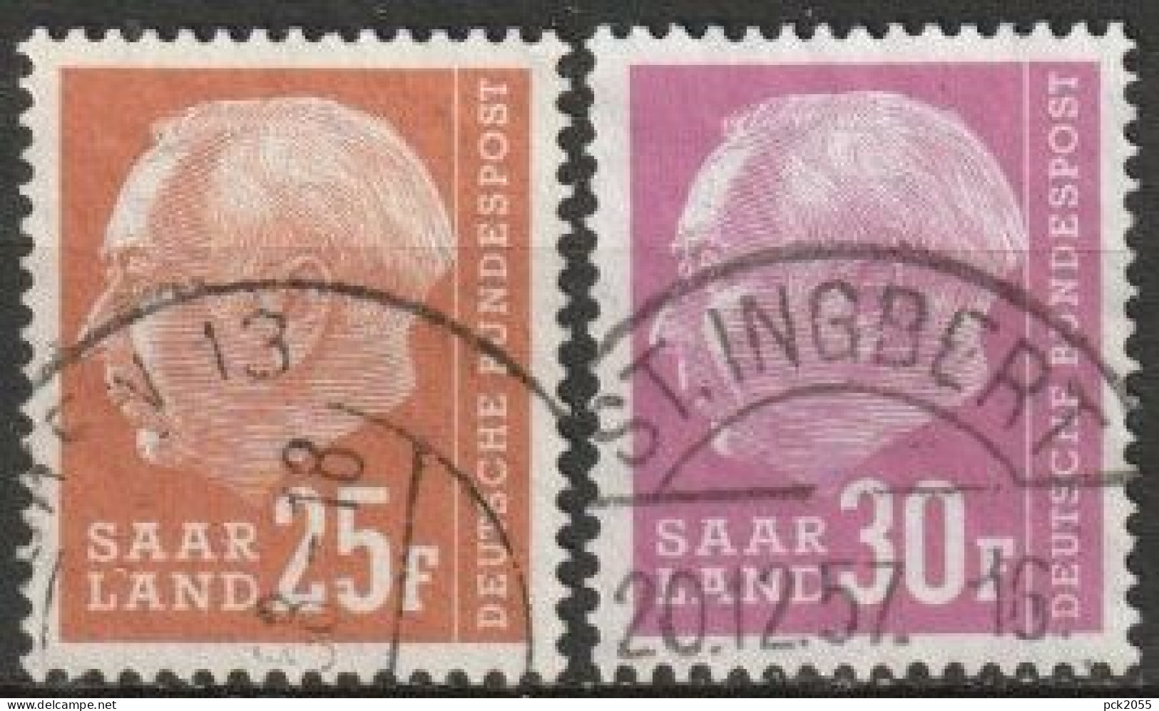 Saarland 1958 MiNr.418 - 419  O Gestempelt  Bundespräsident Theodor Heuss ( A1699) - Used Stamps
