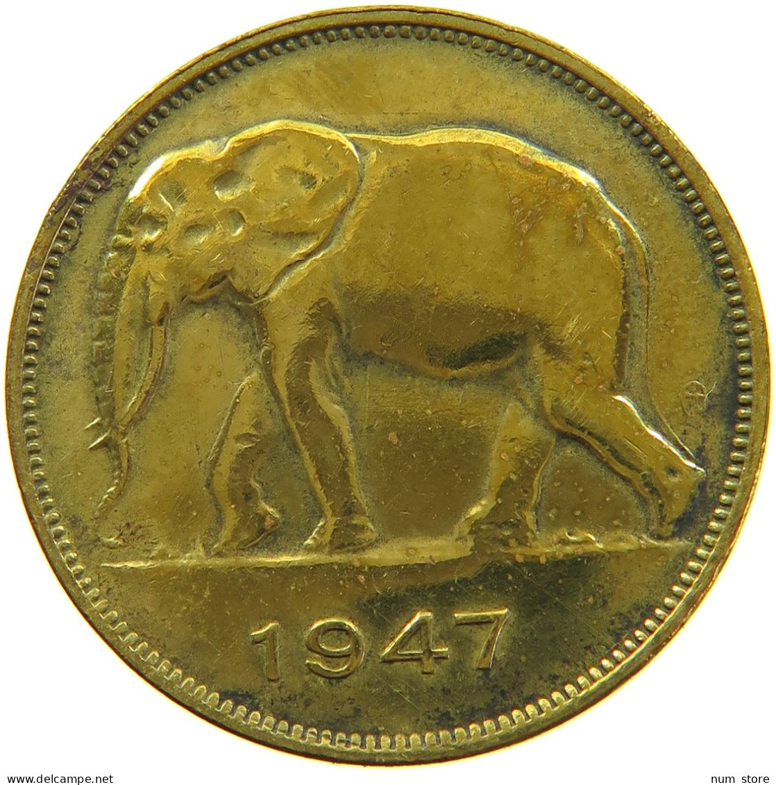 BELGIAN CONGO 5 FRANCS 1947 #s090 0407 - 1945-1951: Regency