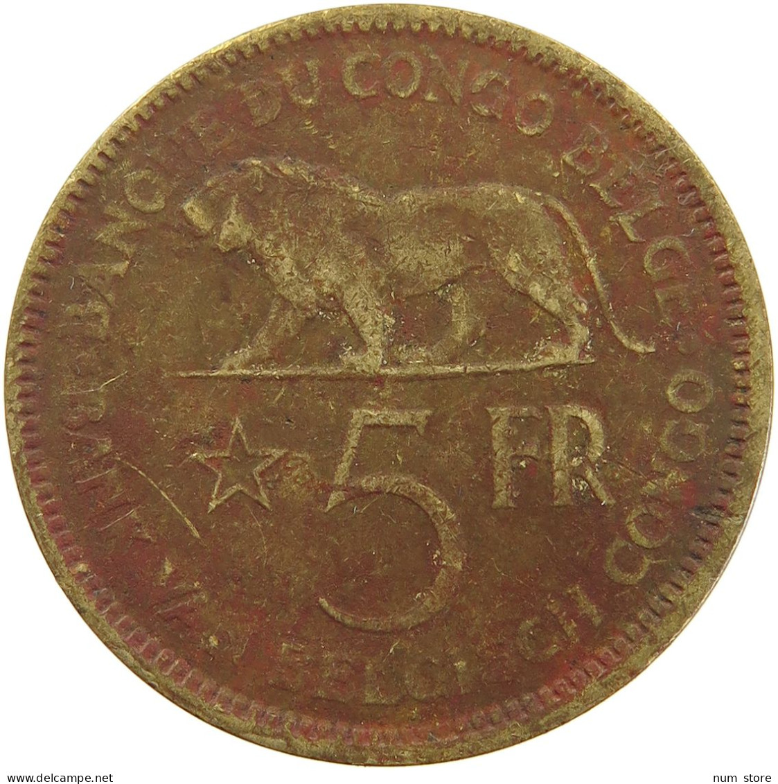 BELGIAN CONGO 5 FRANCS 1936 #s092 0067 - 1934-1945: Leopoldo III