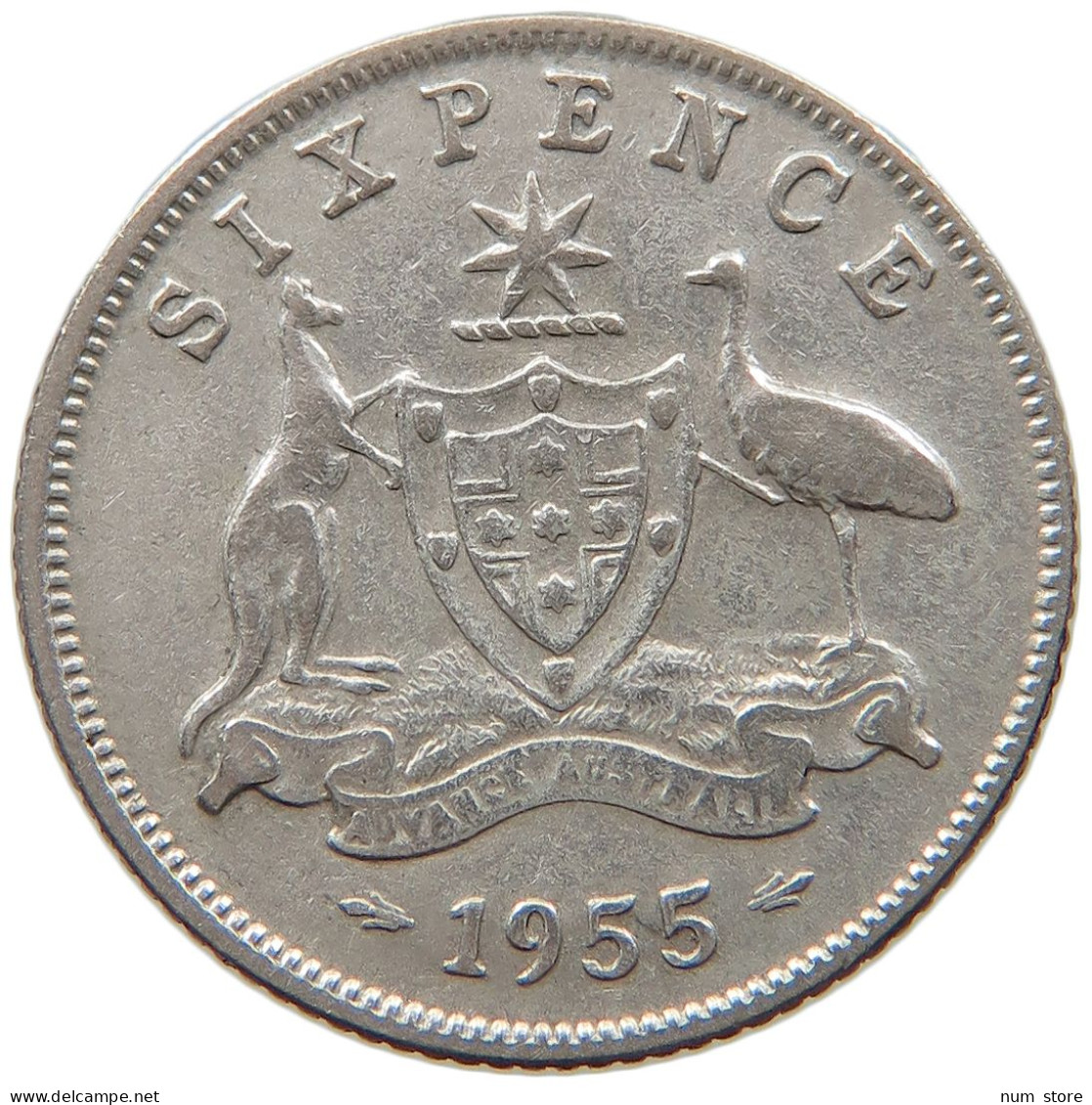 AUSTRALIA 6 PENCE 1955 #s091 0475 - Sixpence