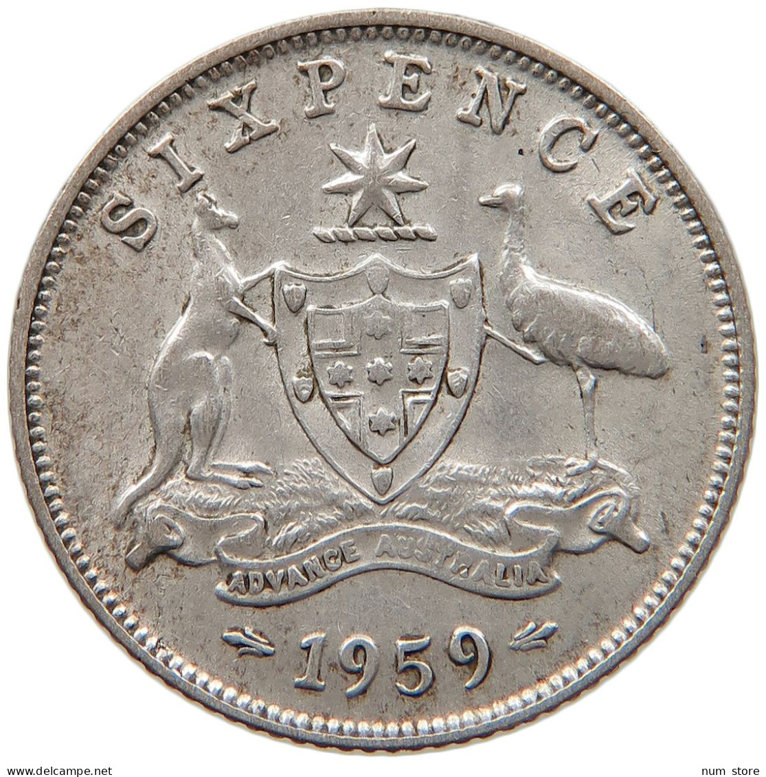 AUSTRALIA 6 PENCE 1959 #s091 0471 - Sixpence