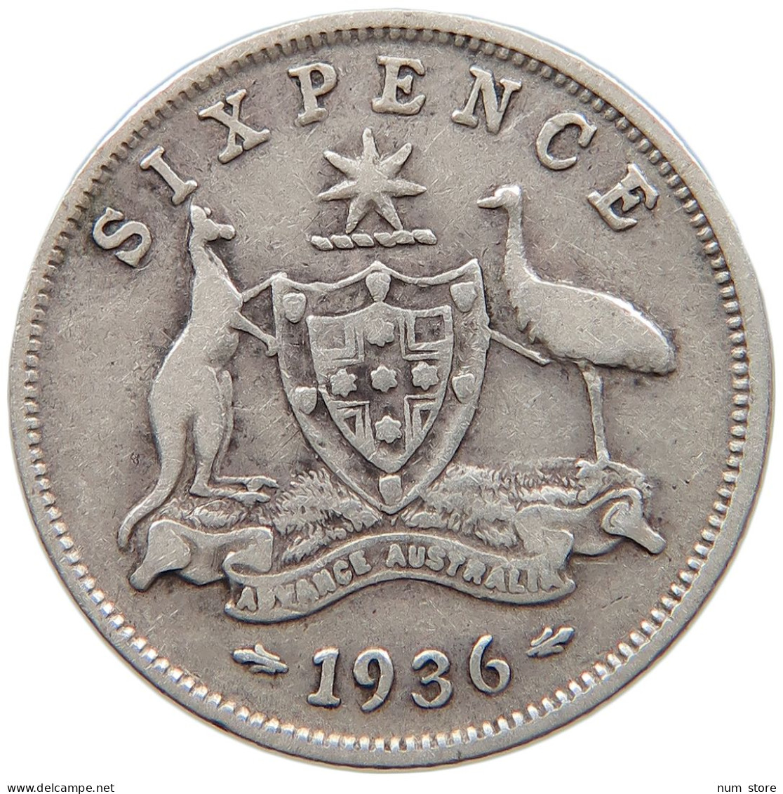 AUSTRALIA 6 PENCE 1936 #s094 0335 - Sixpence