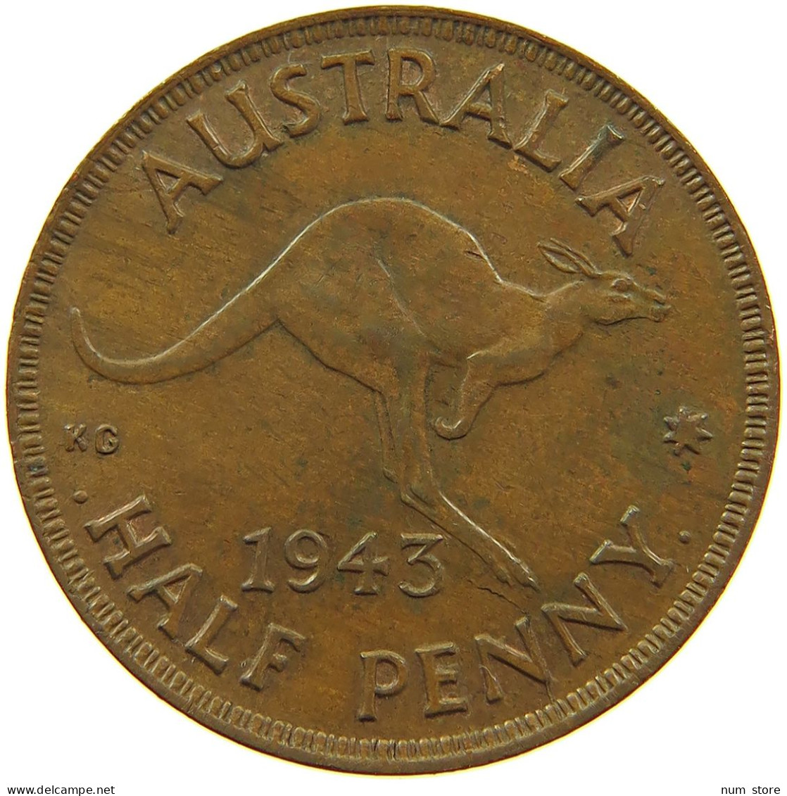 AUSTRALIA 1/2 PENNY 1943 #s099 0331 - ½ Penny