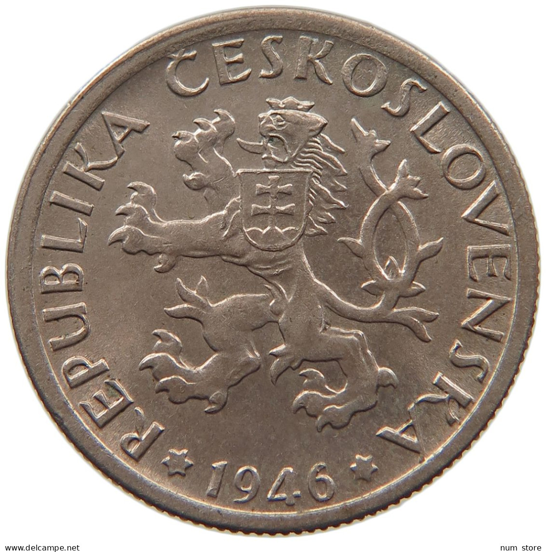 CZECHOSLOVAKIA 1 KORUNA 1946 #s093 0153 - Tchécoslovaquie