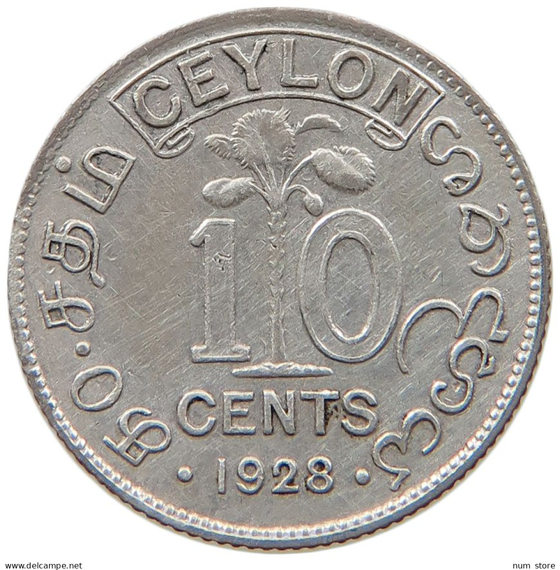 CEYLON 10 CENTS 1928 #s096 0519 - Sri Lanka (Ceylon)