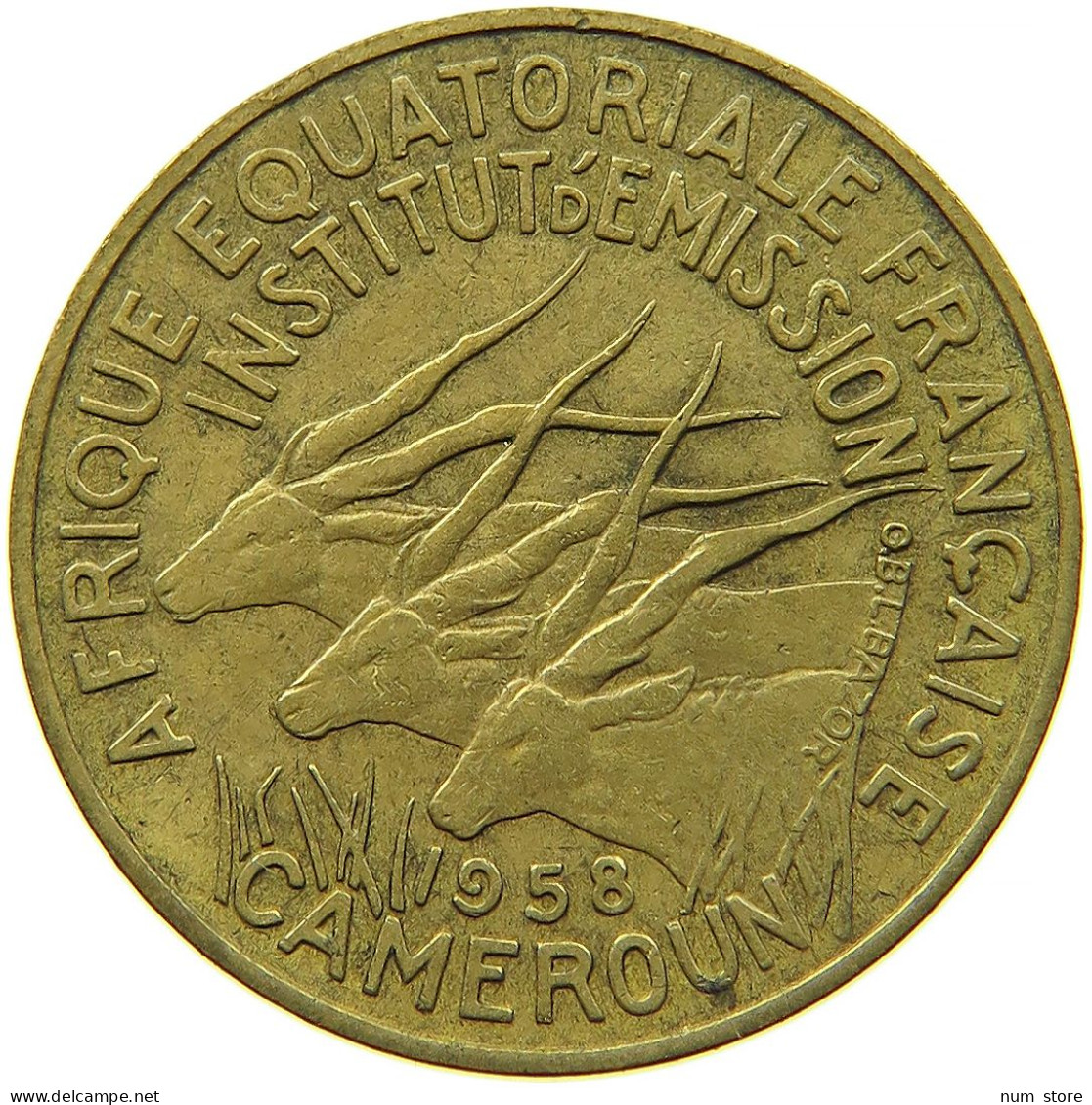 CAMEROON 10 FRANCS 1958 #s089 0177 - Cameroun