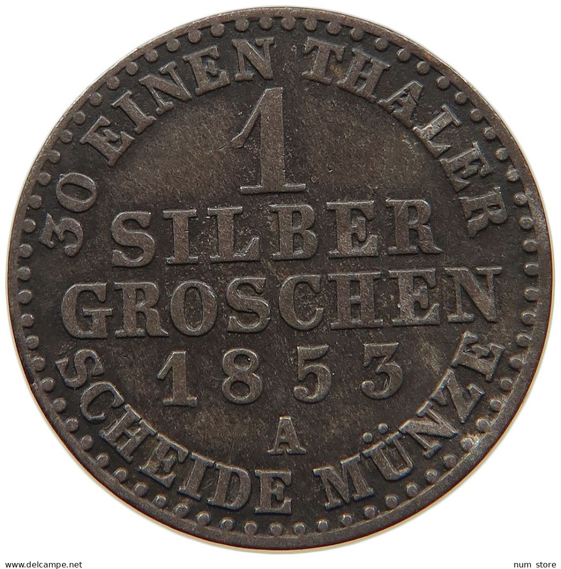 GERMAN STATES SILBERGROSCHEN 1853 A BRANDENBURG PREUSSEN Friedrich Wilhelm IV. 1840-1861 #s091 0153 - Taler Et Doppeltaler